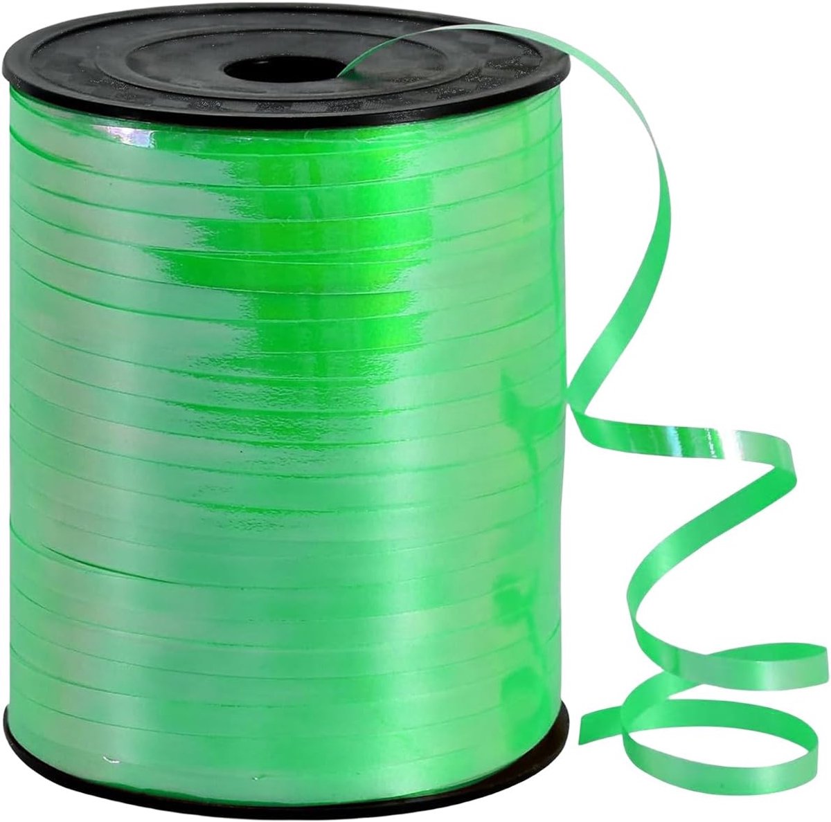 500 yard groen krullint 5 mm, 457 m geplooide ballonlint koord, glanzende holografische linten voor inpakken, knutselen, Kerstmis, verjaardag, huwelijksfeestdecoraties