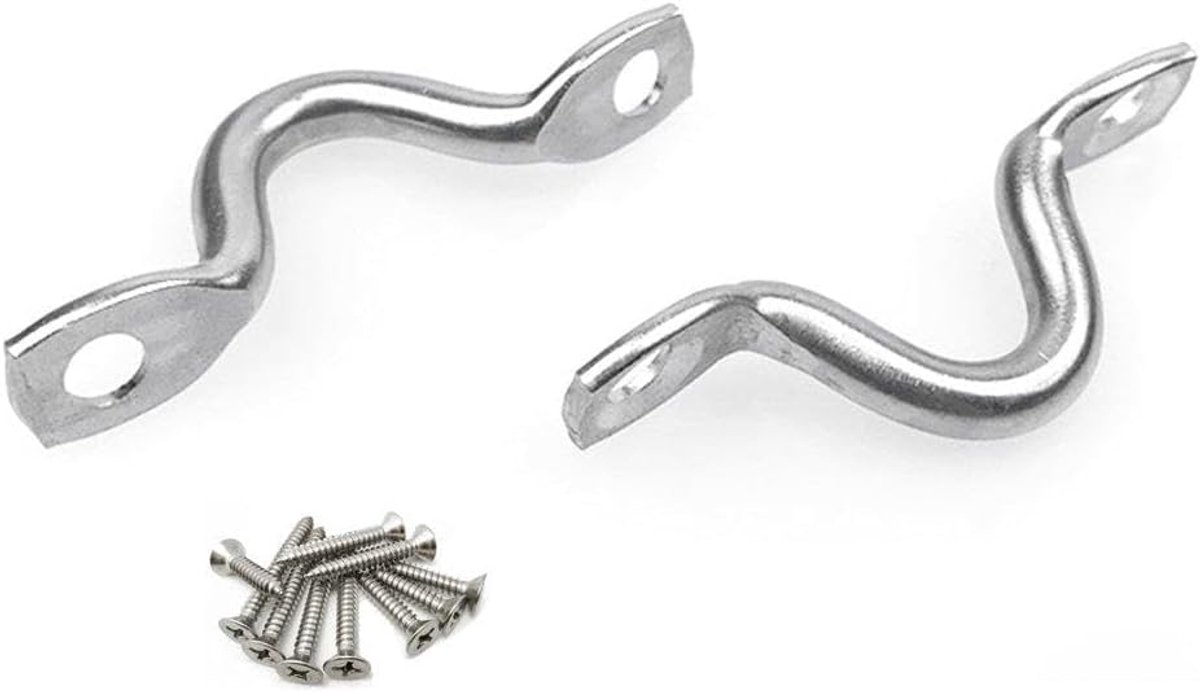 304 Rvs Pad Eye Strap Voor Boot Top Deurklink Pull Deur Hardware Knop Handvat Set M6 10 STKS met Schroeven