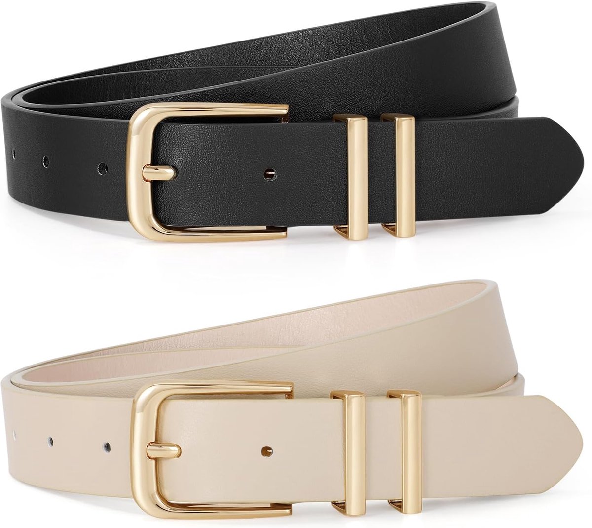 2 stuks leren damesriem voor jeans mode leren tailleriem met gouden gesp damesriem voor broeken jurken