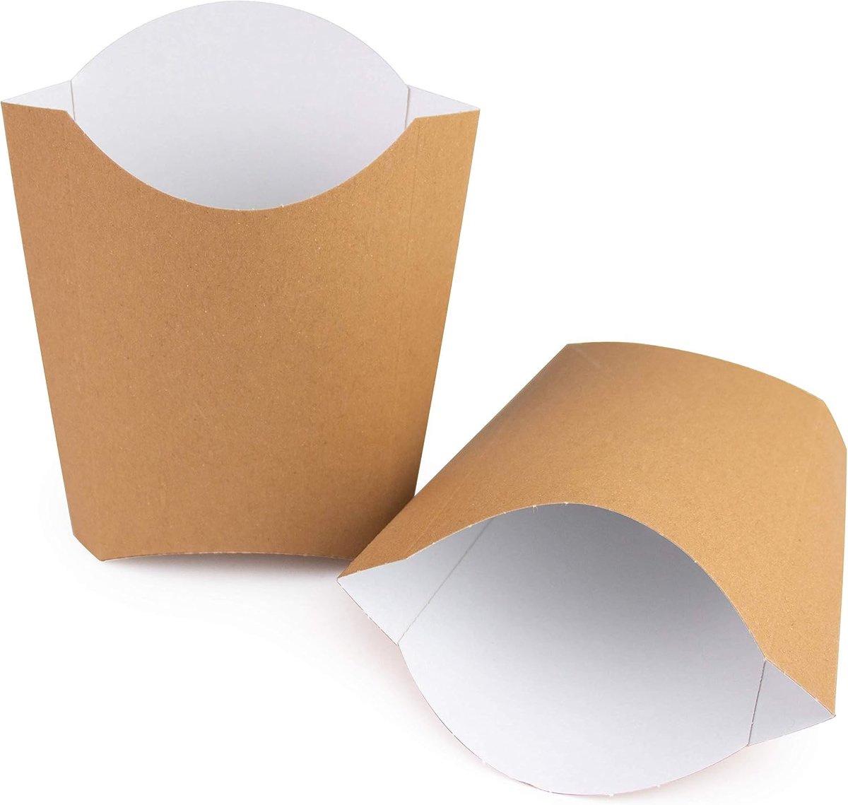 200 stuks bruine frietzakjes van gerecycled karton (135 g) – wegwerpdozen van karton