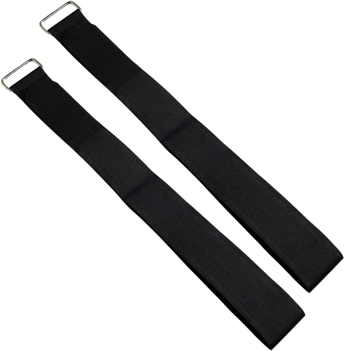 Pakket van 2 duurzame metalen gesp haak- en lusriemen met kabelbinders, herbruikbare riemen (6cmx130cm)