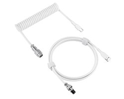 Oprolbare USB-C gamingtoetsenbordkabel met Aviator-connector, 5-pins gevlochten dubbel omhulde mechanische toetsenbordkabel compatibel met Logitech G715 G713, Keychron K8 K7 K6Pro (Wit 5FT)