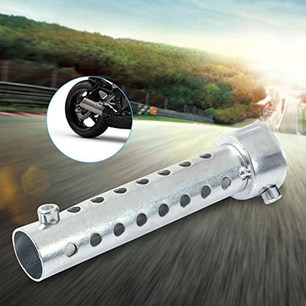 Motorcycle Baffle, Universal Motorbike Motorcycle Uitlaat Kan DB Killer Uitlaat Pijp Insert Baffle Zilver (35mm/42mm/45mm)(35mm)