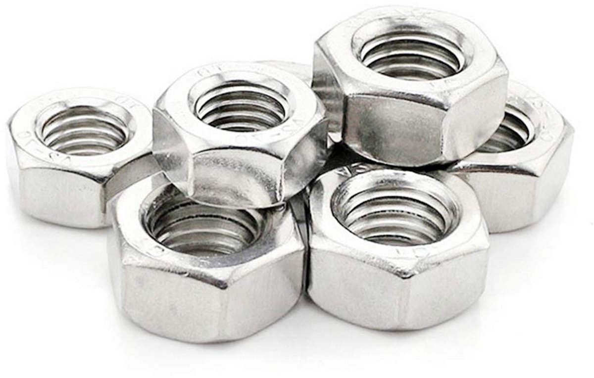 stalen zilveren moeren - M4/M5/M6/M8/M10 hoogwaardige zeskantmoeren, borgmoeren borgmoeren machineschroeven bevestigingen, M5 (100 stuks)