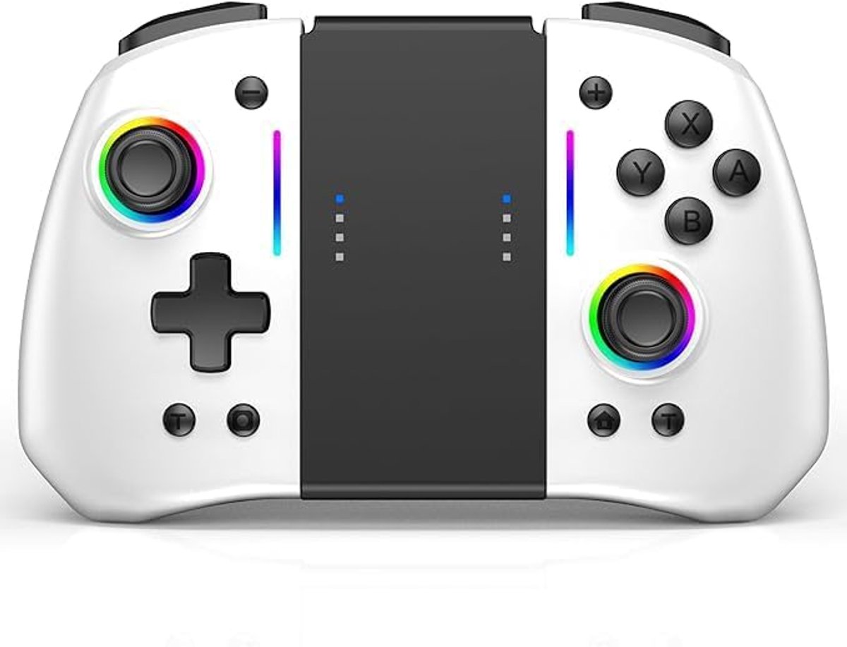 Controller for Nintendo Switch Controller, Wireless Switch Pro Controller for Joycon, Handheld Switch OLED Grip Remote with 8 RGB Colors, Adjustable TURBO, Dual Motor Vibration, Back Button