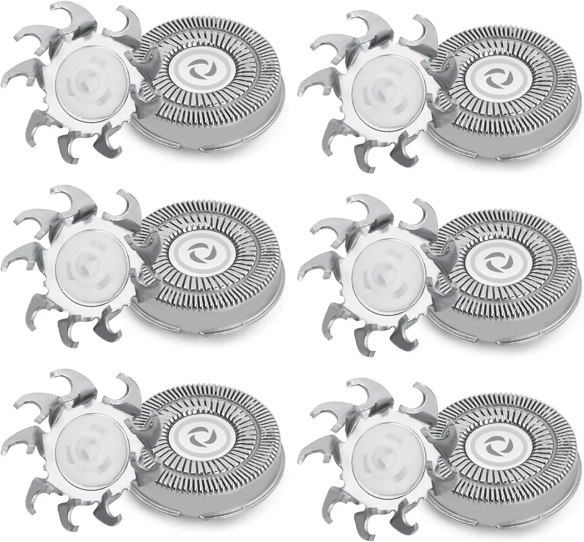 6 stuks universele reserveborstelkoppen compatibel met Philips Norelco serie 3000, 2000, 1000, dubbel lemmet