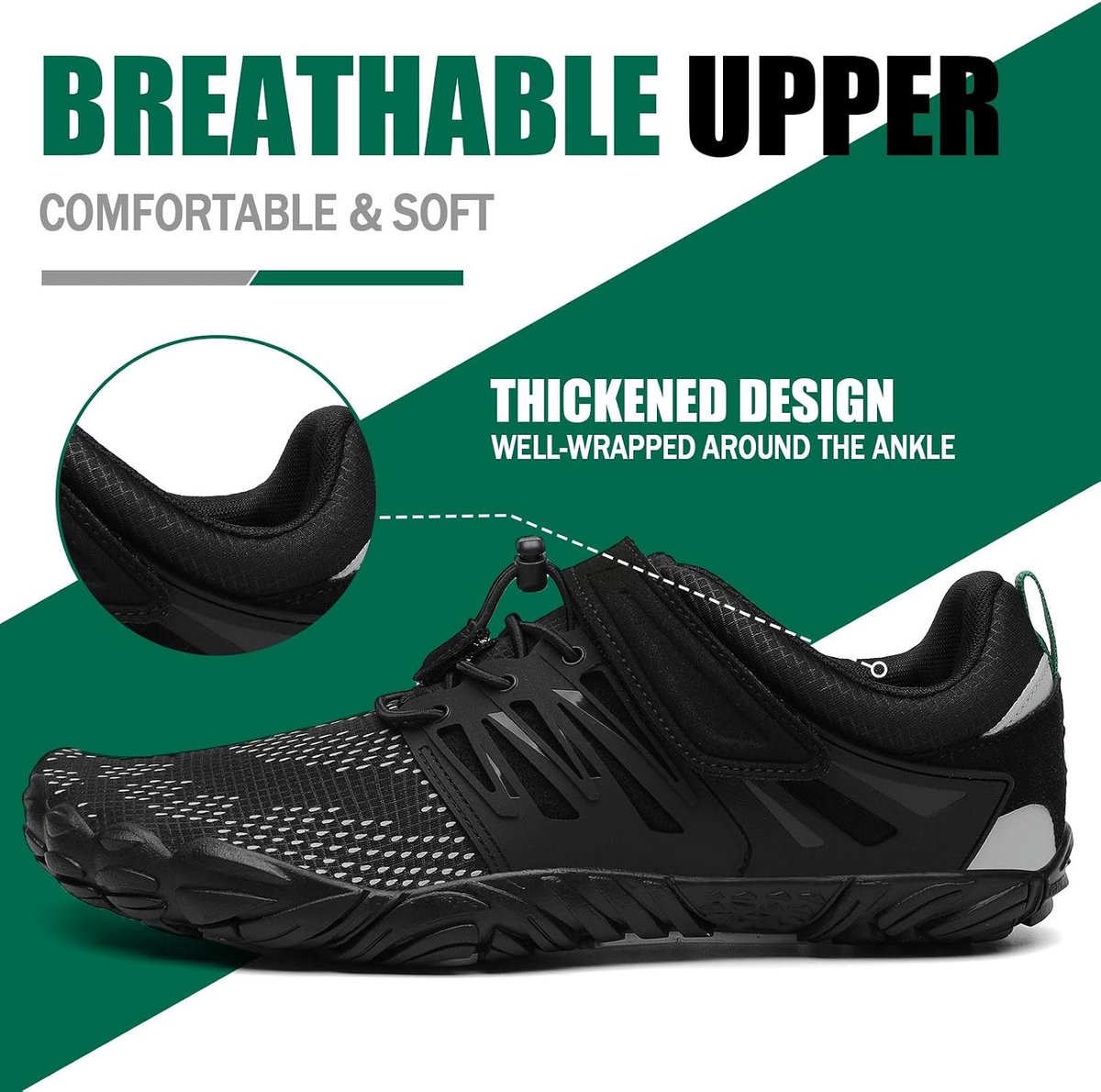 Blotevoetenschoenen voor dames en heren, ademend, antislip, met brede teenbox en zero-drop-zool, maat 35-48 EU