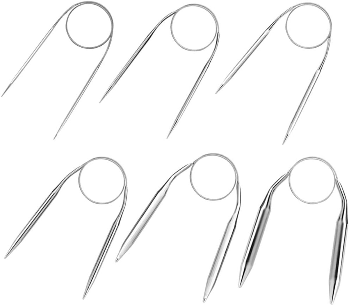 6 stuks rondbreinaalden van roestvrij staal, 2/3,5/4/5/6/9 mm, verwisselbare micro-rondbreinaalden voor sokken, mutsen, mouwen