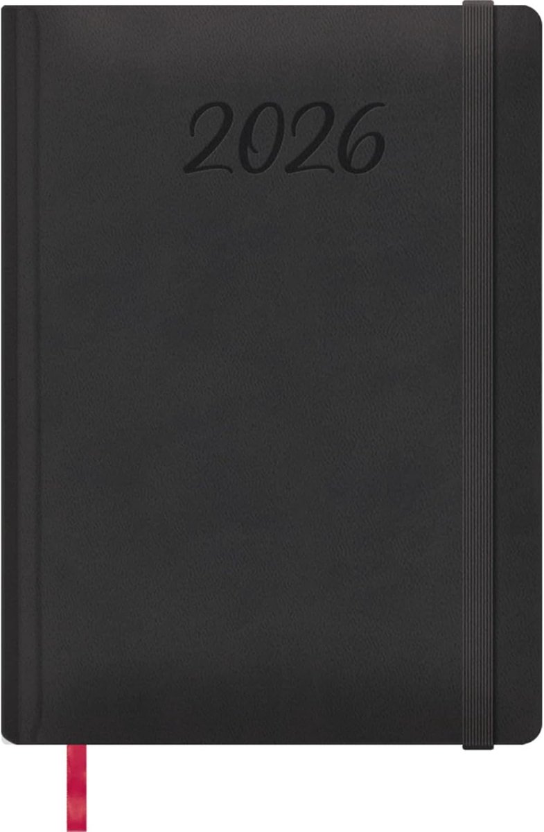 - Kalender 2024 - Weekoverzicht - Grootte: 17x24 cm - 160 pagina's - Ingenaaide omslag - Hardcover - Zwart - Model Manaos