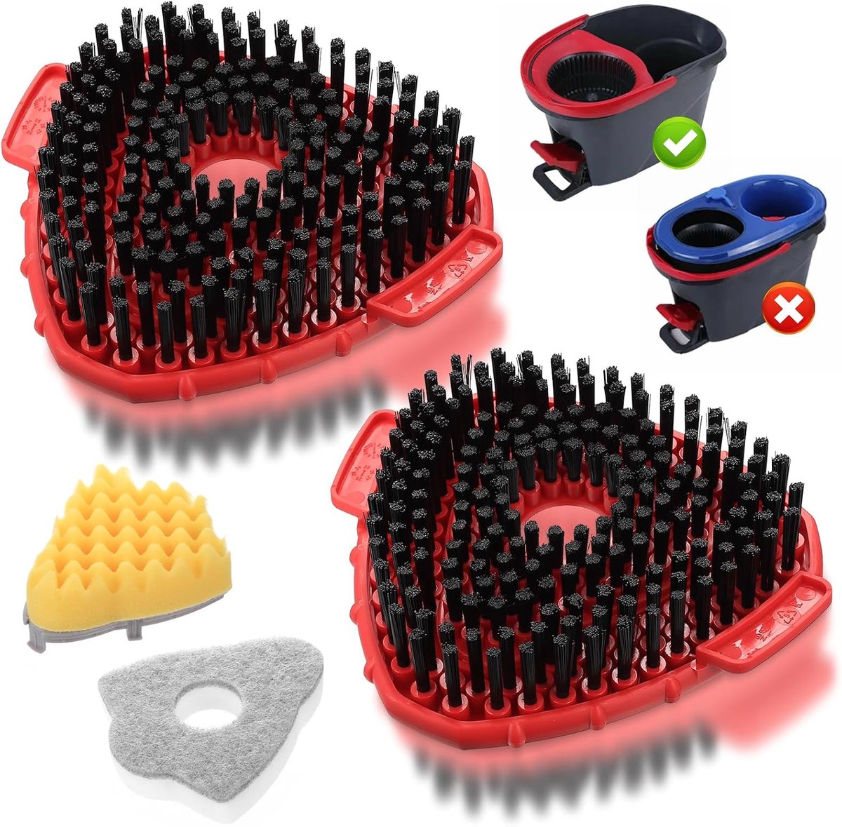 SnelShoppen - 2 Stuks Vervangende Vuilniswisser Mop Voor Vileda Turbo Driehoek Rotating Spin Makkelijk Schoonmaken Voor Badkamer, Keuken, Zwembaden en