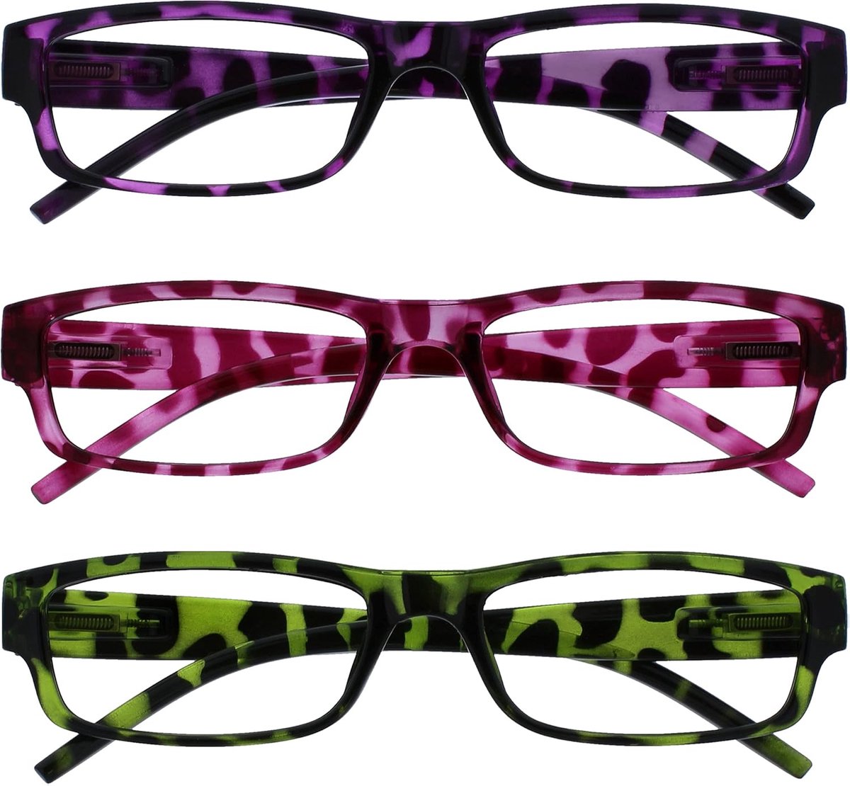 Purper Roze Groen Lichtgewicht Comfortabel Lezers Waarde 3 Stuks Mannen Vrouwen RRR32-546 +2,50