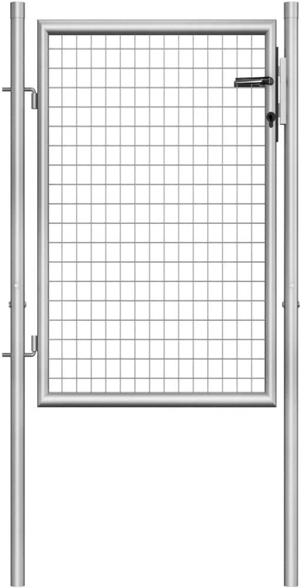 Tuinpoort van verzilverd staal, enkele poort, tuinpoort, poort voor tuinhek, metalen poort, stalen poort 105 x 125/150/175/220/250 cm