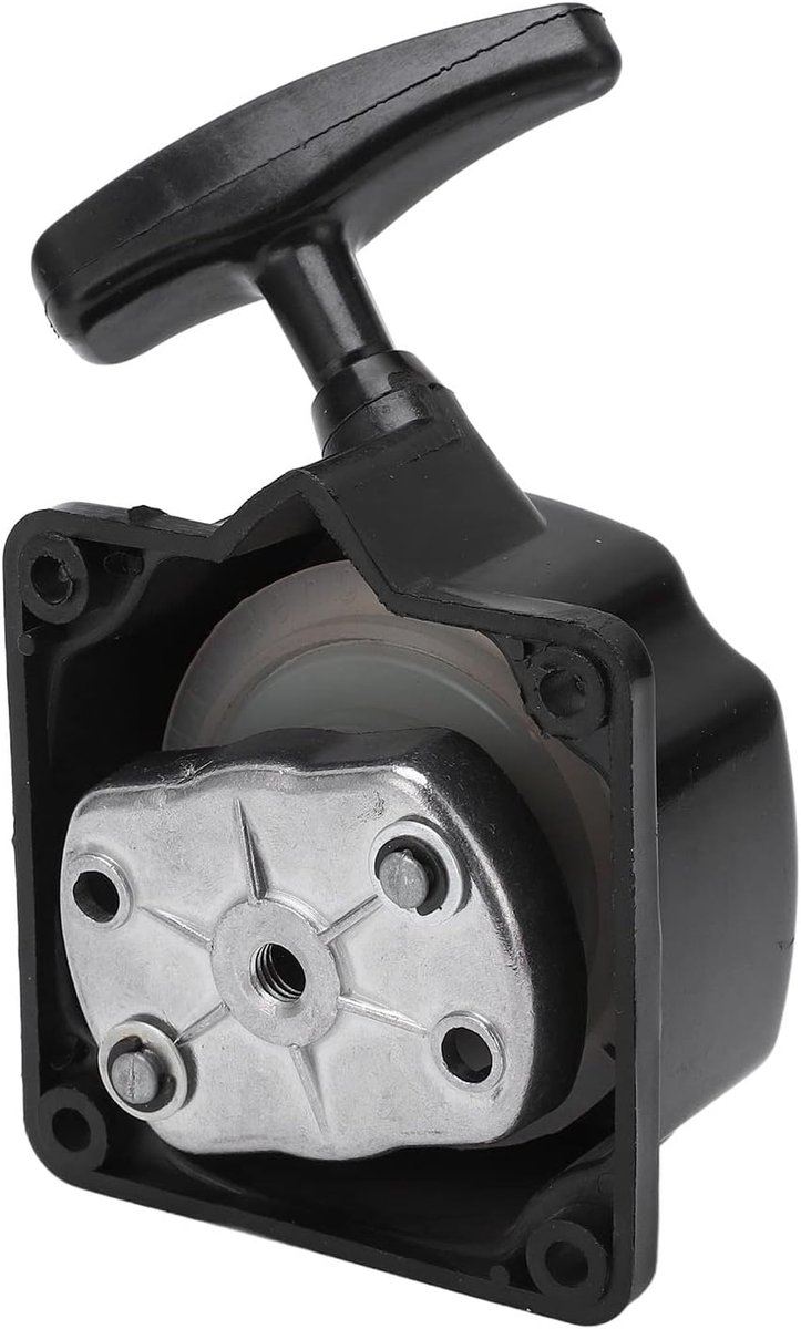 Terugloopstarter, ABS aluminium, zwart, duurzaam, trekstarter, betrouwbaar, efficiënt, met plaat voor 33, 36, 43, 49 c motor, bosmaaier, trimmer, grasmaaier