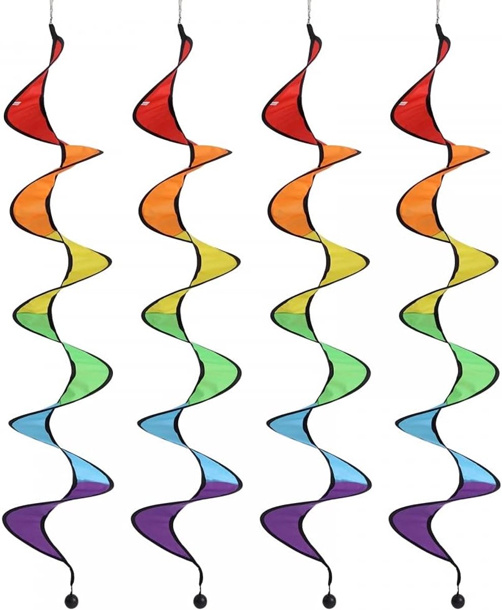 4 stks Regenboog Wind Spinner, 43 inch Rainbow Curlie Spinner Opknoping Regenbogen Wind Twister voor Tuin Tent Tuin Outdoor Gazon Decoratie