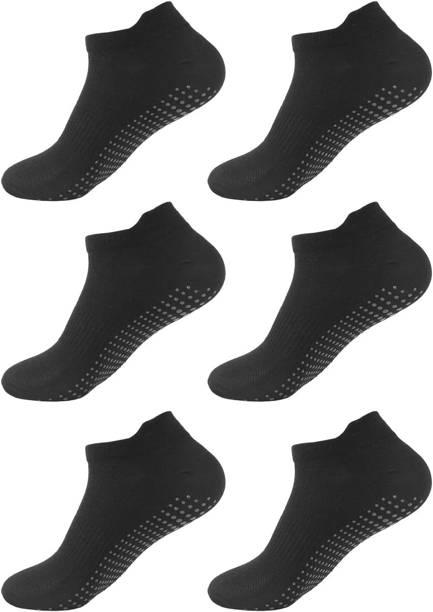 Sokken voor dames en heren, 3 paar, perfect voor pilates, barre, dans, fitness, vechtsporten, hygiënische bescherming, ademend, maat EU 37-42