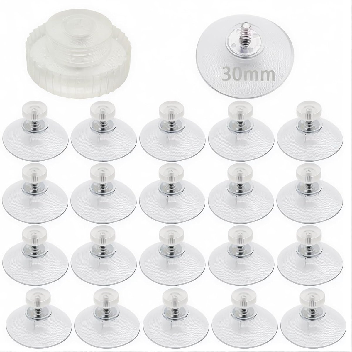 zuignap CTRICALVER voor raam muur deur glas dagelijks ophangen Diameter 30mm Plastic 20st Zuignap raam zuignap glas zuignap pad, M4 schroefdraad Transparante plastic moeren