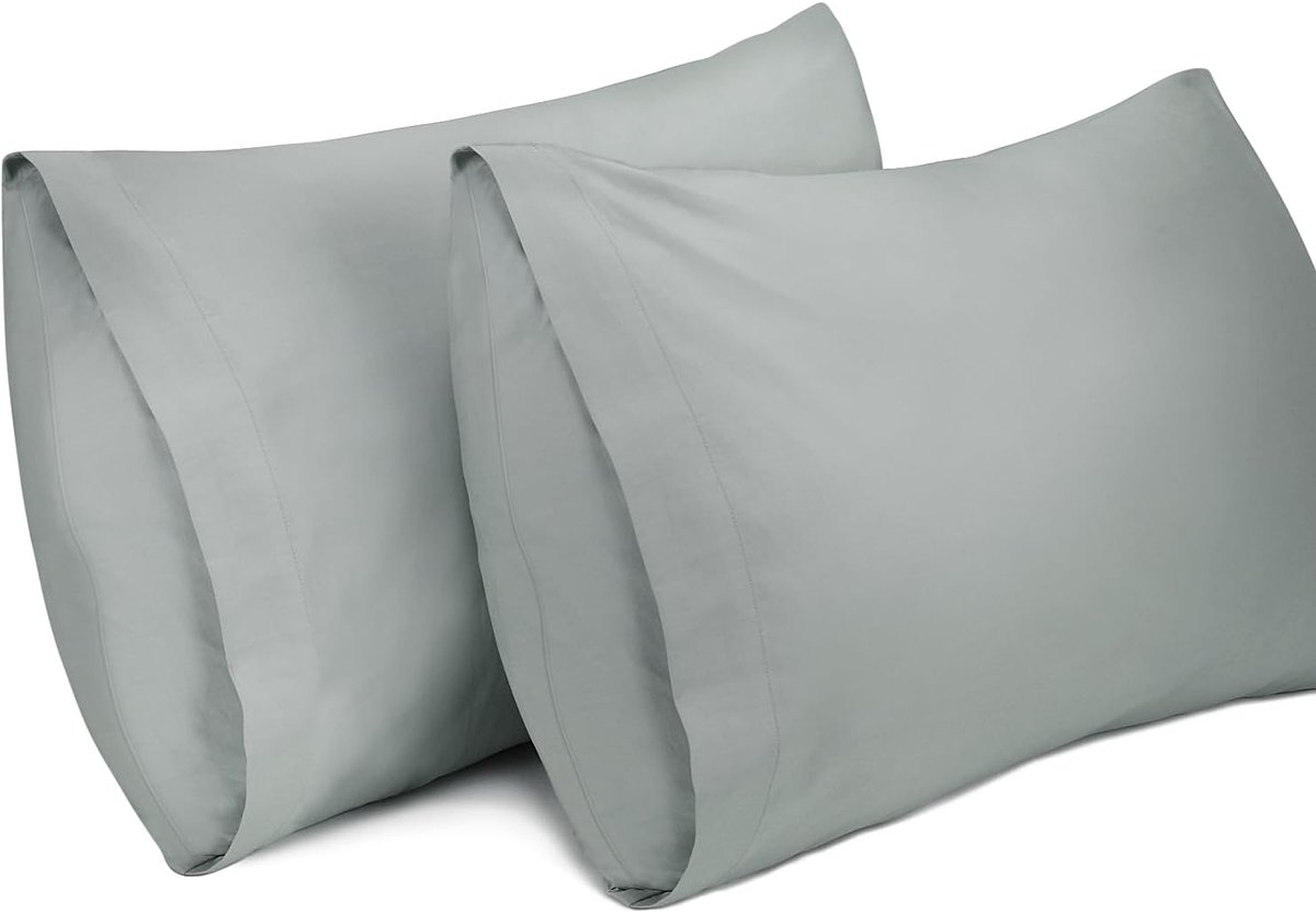 Kussenslopen, 100% Katoen Ademende Kussensloop Pillow Cover, 40 x 60 cm, Grijs