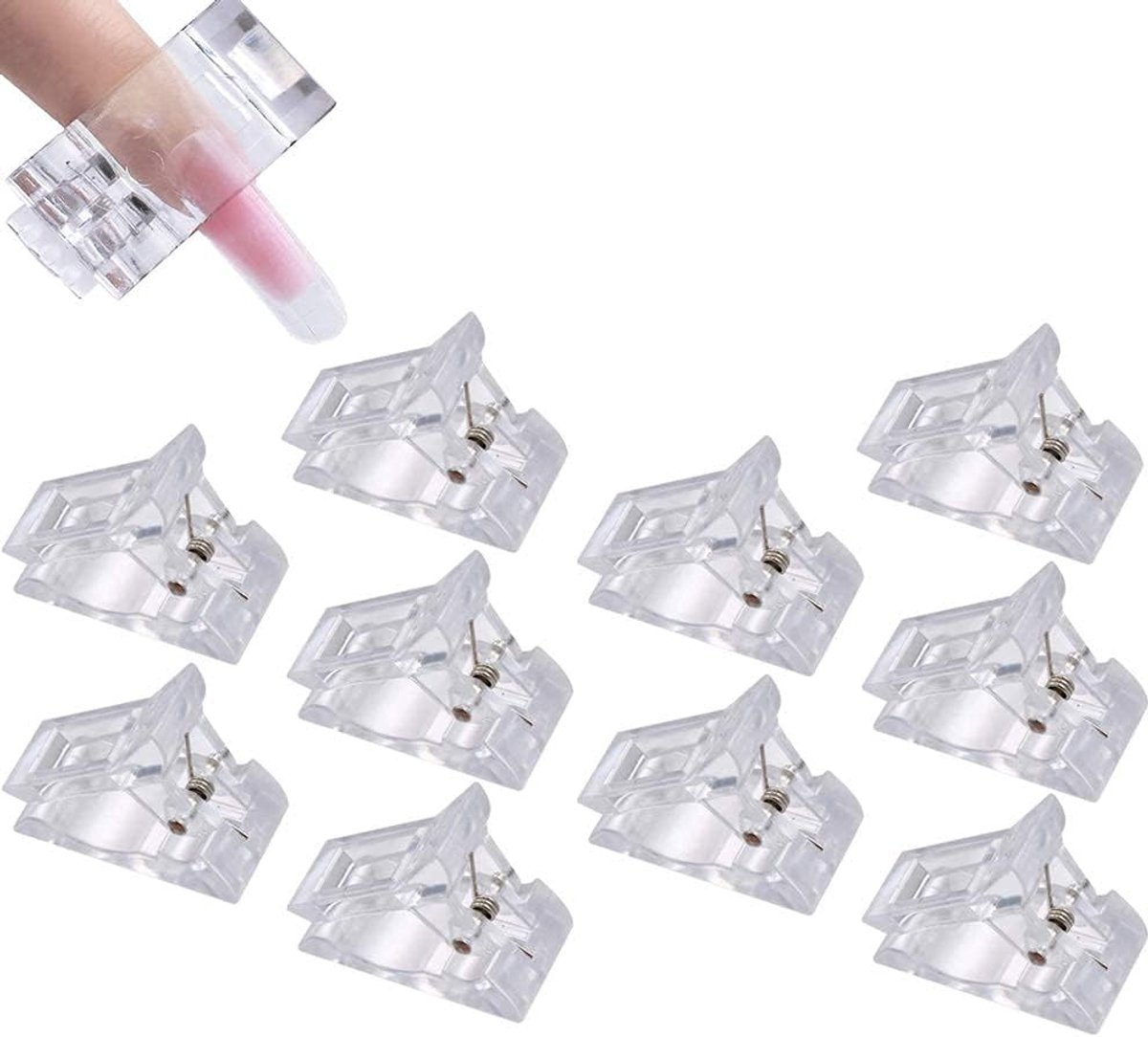 Tips clip uv-gebouw vorm nagel gel gereedschap clip nagel gel additieven transparante nagel kunst manicure gereedschap vinger snelle nail art manicure clip gereedschapsset