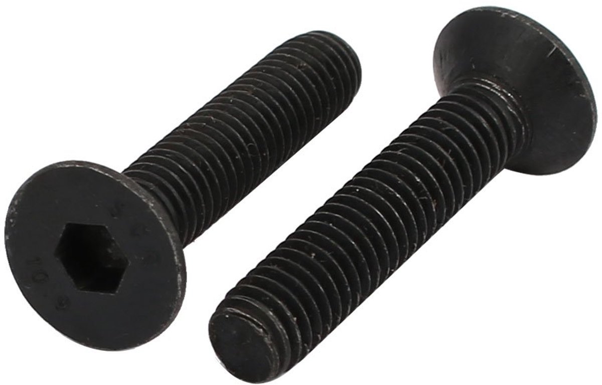 sourcing map 2 stuks M6 x 30 mm schroeven met linkse schroefdraad, verzonken kop, binnenzeskant, bouten, bevestiging DIN7991