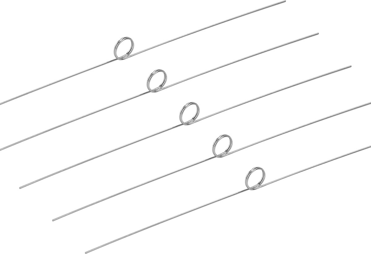 Torsieveren van roestvrij staal draaddiameter 0,4 mm binnendiameter 4 mm armlengte 40 mm hoek 180° 2 omwentelingen rechts 0,4 x 4 x 40 mm