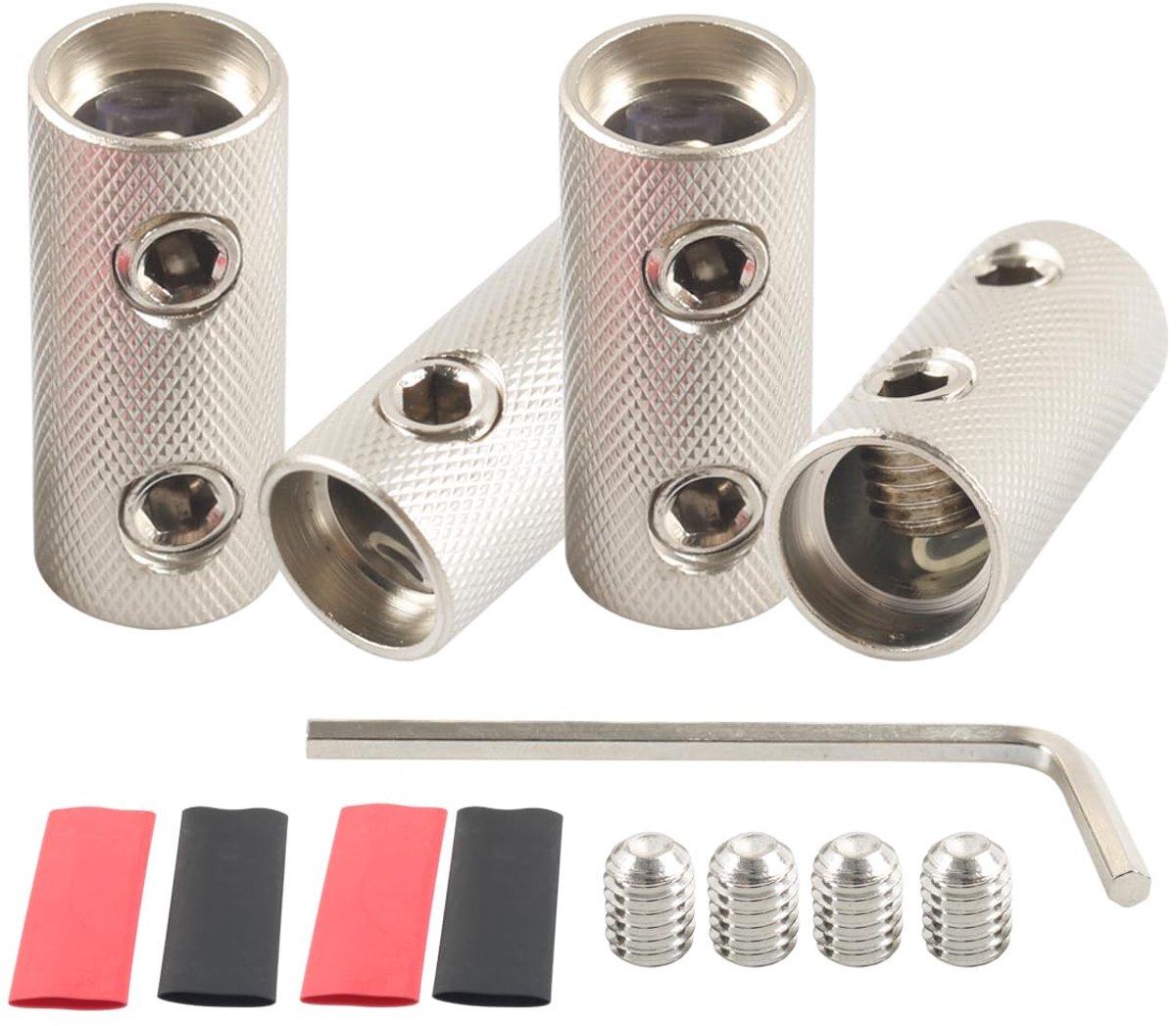 50 mm² stootverbinders auto audio batterij knelverbinder 0 gauge met krimpslang kabel verbinding 4 stuks