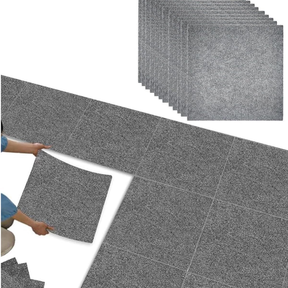 30 stuks zelfklevende vloerkleden, woonkamertapijten, 30 x 30 cm, ter bescherming van de stoelvloer in woonkamer, slaapkamer, kantoor en hotel