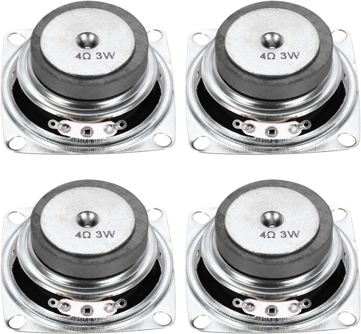 4 luidsprekers 3 W 4 Ohm kleine luidsprekers behuizing van metaal vierkant | Buiten microfoon, voor mini-dvd-luidsprekers, EVD, multimedia, mobiele mobiele reclamemachine