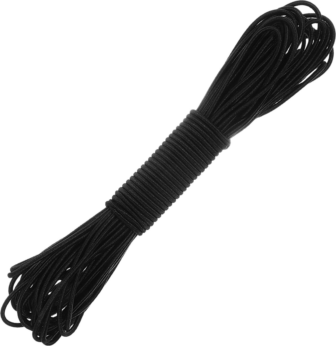 koord, 2 mm, 12 m, elastisch koord, zwart, expandertouw, zeiltouw, rubberen koord, rond, elastisch paracord-bungee-stretchtouw voor doe-het-zelvers, naaiwerk, camping, outdoor-activiteiten