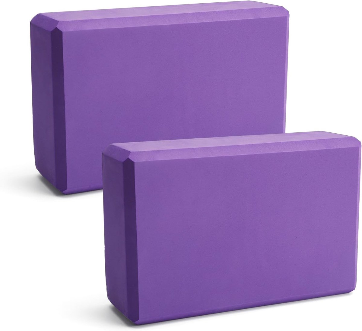 Blokken van zeer dicht EVA-schuim, antislip, licht, geschikt voor yoga, pilates, fitness, uniseks (Lila, 1)