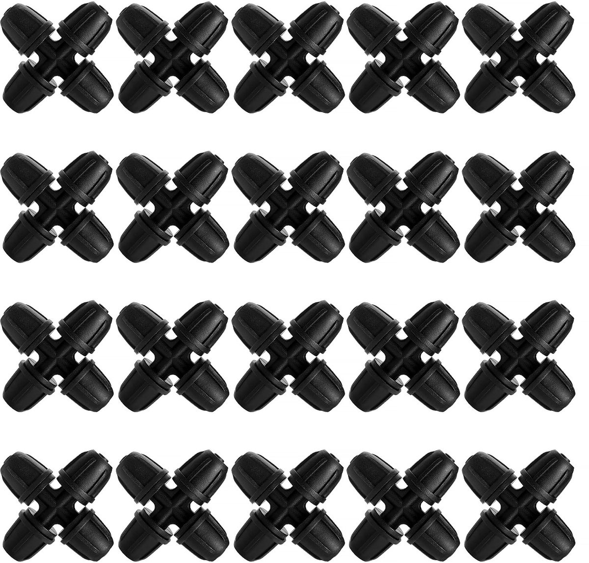 20 Stuks 4/7mm Druppelirrigatie Fittingen, Druppelirrigatie Aanpassingen, Druppelirrigatie 4-weg Koppeling met Vergrendeling, voor Tuin Gazon