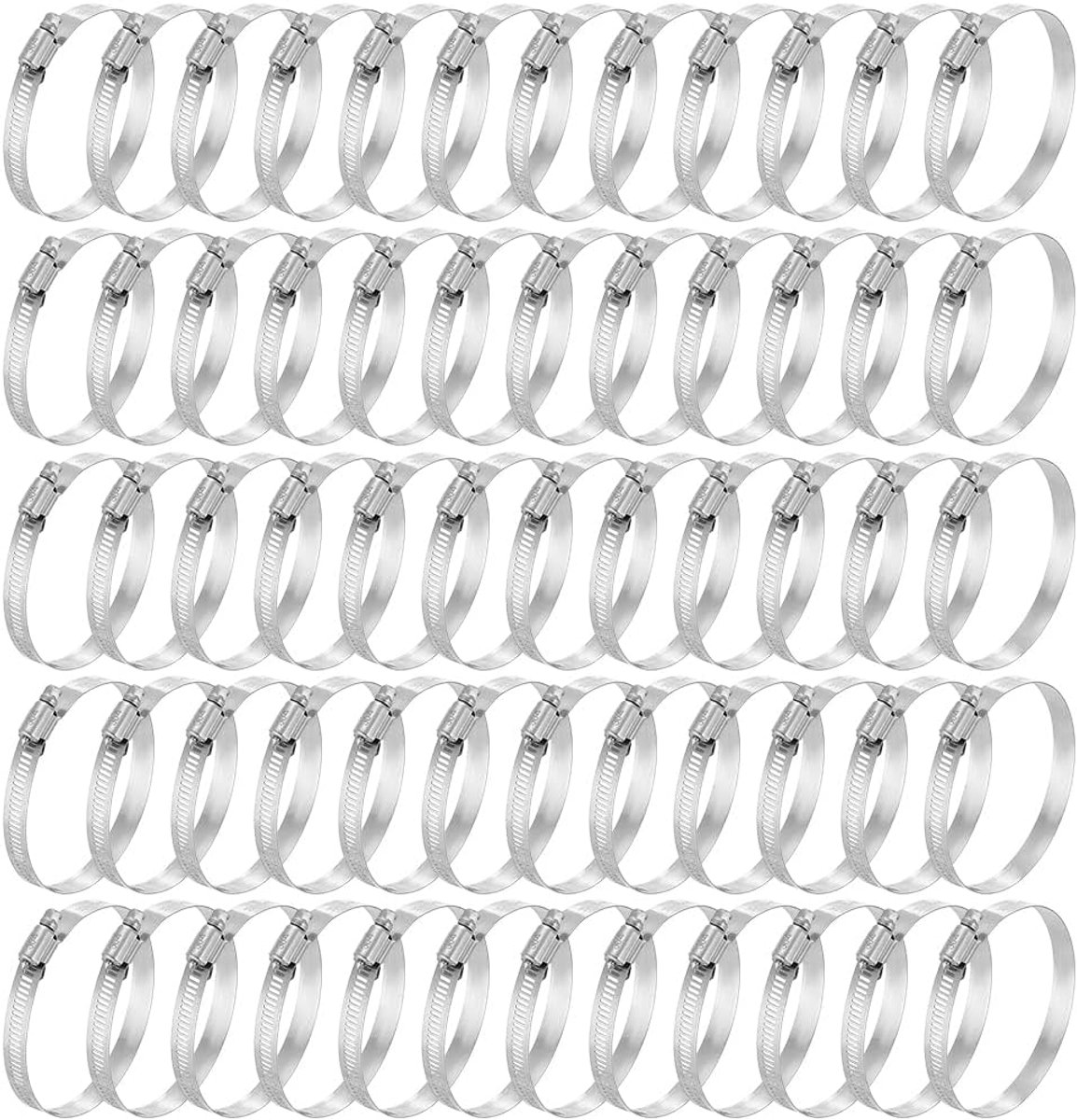 60 stuks slangklemmen, 3,6-3,7 inch verstelbare 304 roestvrij stalen wormwielslangklem, metalen buisklemmen voor auto's, pijpen, radiatorsanitair, brandstofleiding