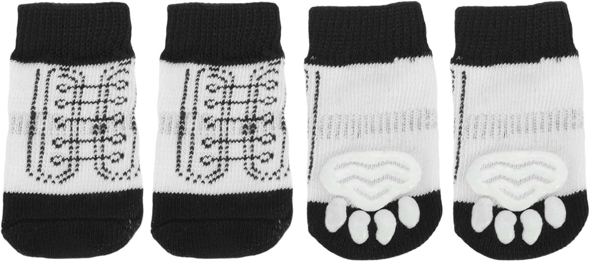 antislip, schoenpatroon, sokken, hond, katten, huisdier, binnensokken, pootbescherming en tractie dankzij siliconengel voor honden en katten, 1 set (4 stuks), medium