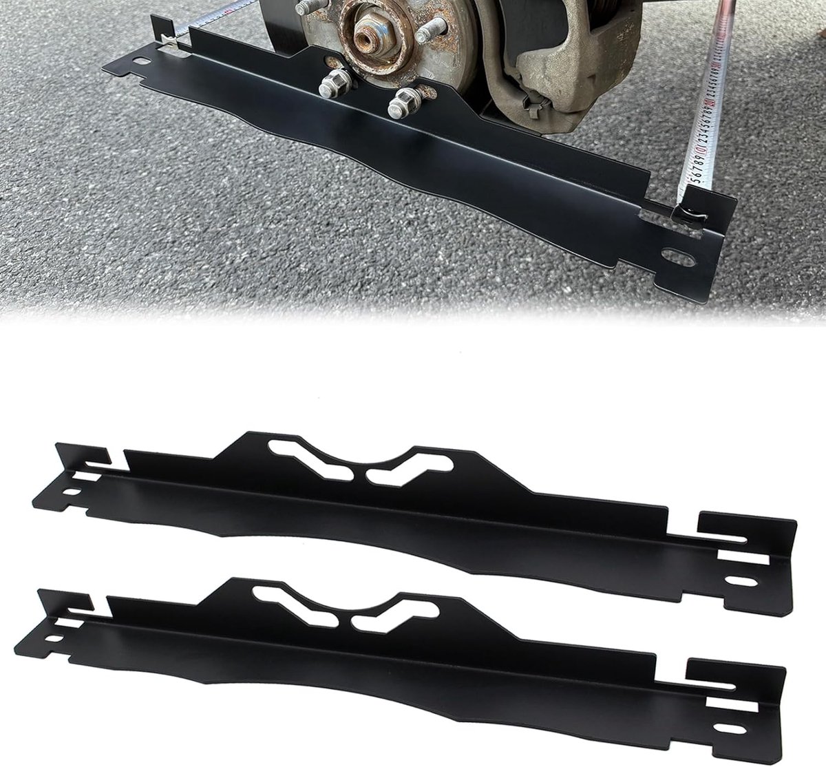 2 Stuks Wieluitlijning Platen van Roestvrij Staal met Ophanggaten – Spooruitlijnings Gereedschaps Platen, voor Personenauto’s, Vrachtwagens en SUV’s