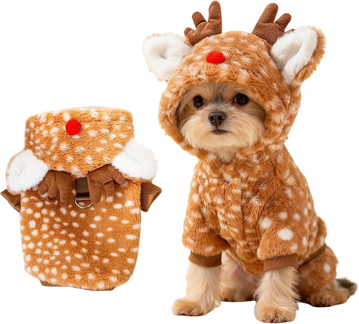 huisdierenkleding, kerstkostuum katten, honden, kostuum, Kerstmis, hondenkostuum, Kerstmis, kerstkostuum katten voor kleine hond kat (eland M)