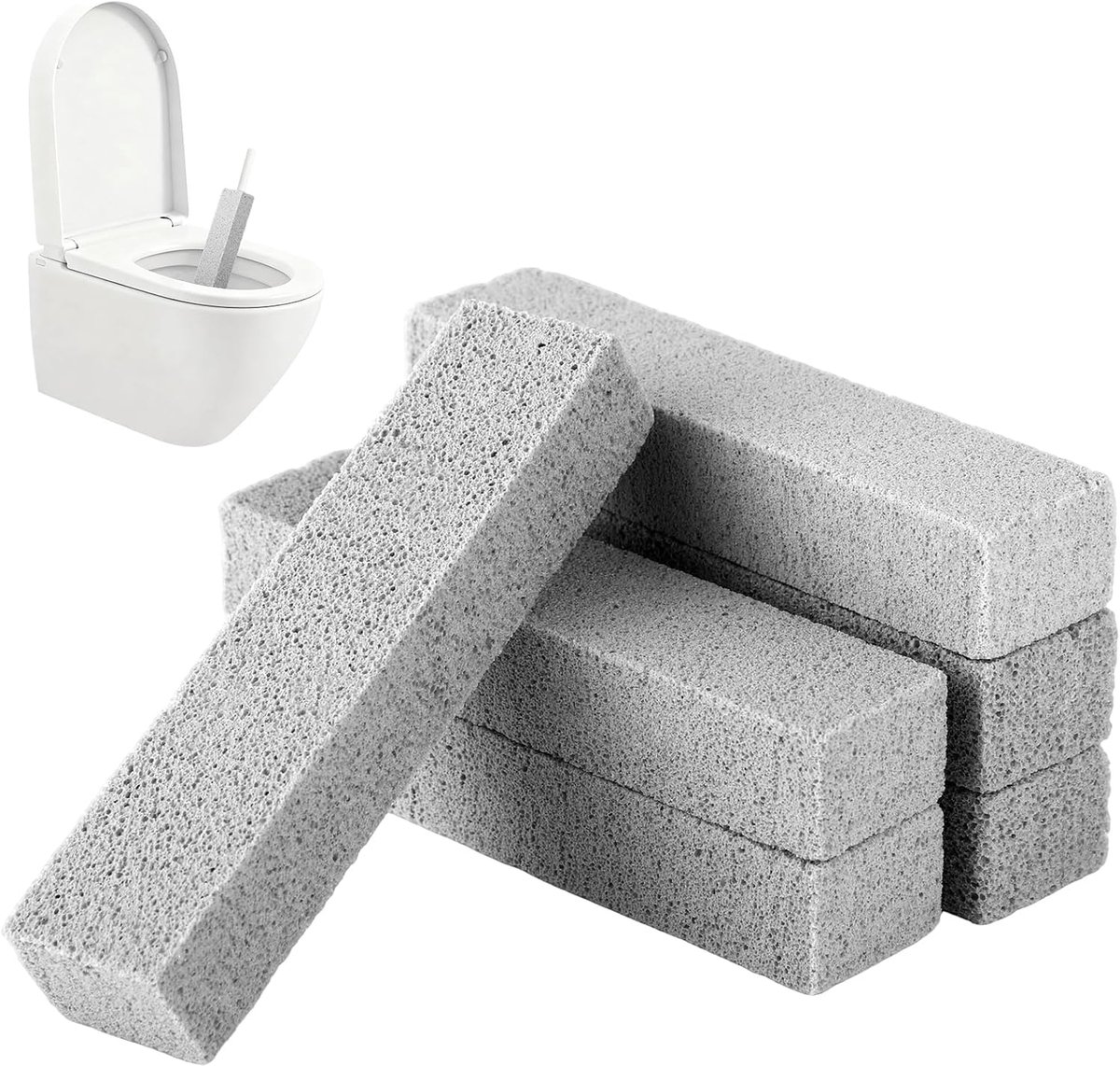 extra sterk, puimsteen, toiletreiniger, universele steen, poetssteen, toilet en badkamer, reinigingssteen, toilet voor tegels en grill, 6 stuks