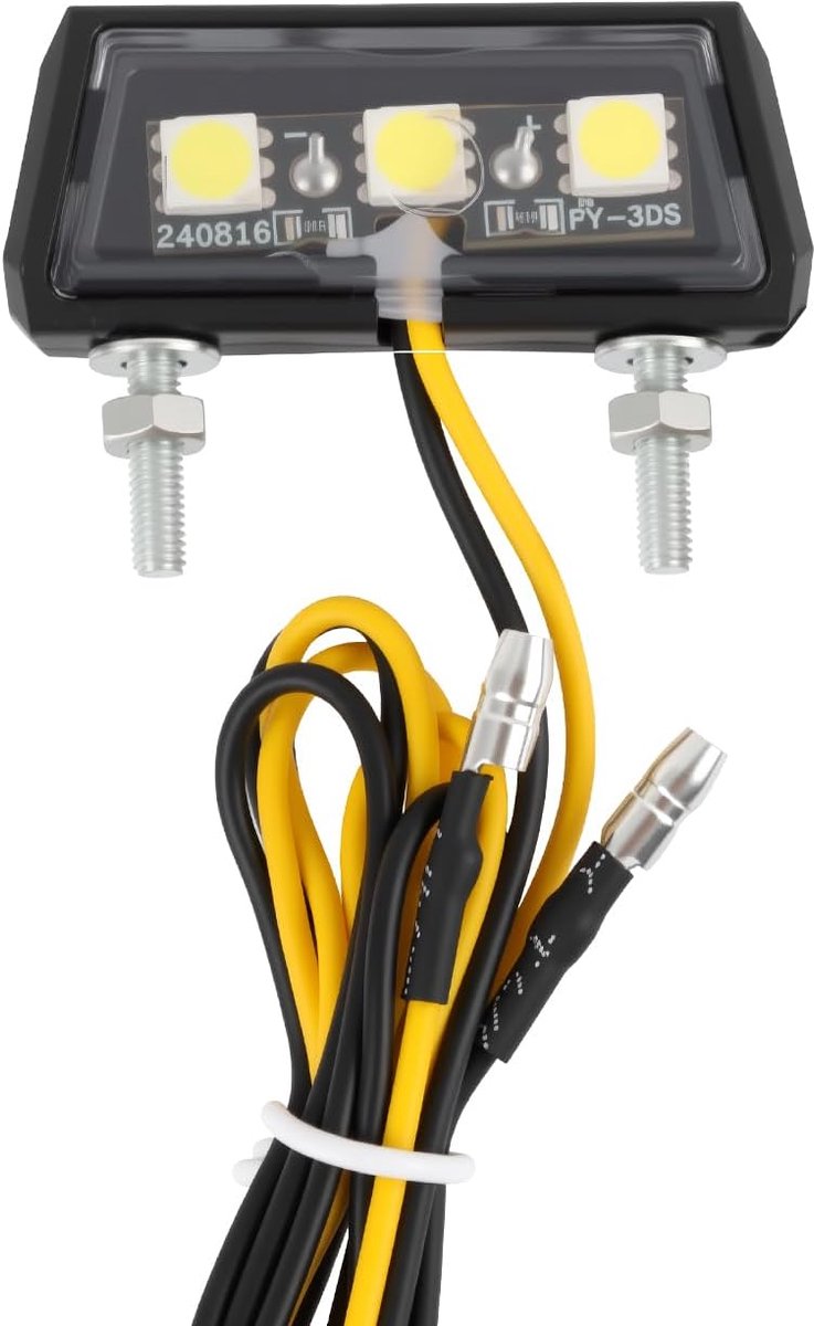 1 Stuk Universele LED 12V Motorfiets Kentekenplaatverlichting, Waterdichte Achterlicht met 3 Heldere LEDs, Geschikt voor Motoren, ATV's, Quads en Aangepaste Toepassingen
