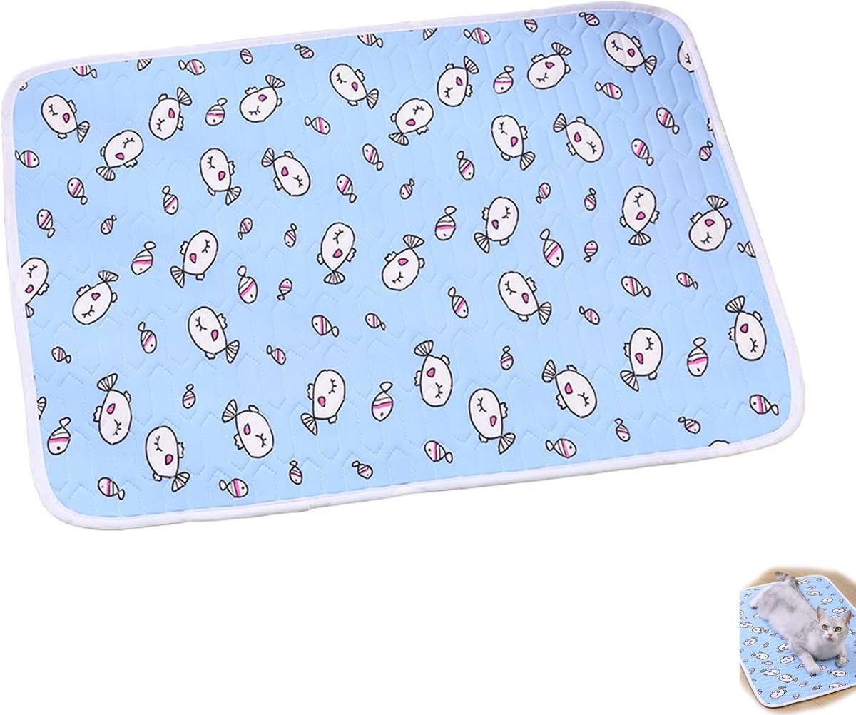 antislip hondenbed, opvouwbaar hondenkussen, zelfkoelende hondenmat, ademende kattendeken, waterdicht, wasbaar, hondenkoelmat voor verkoelende mat, huisdiermat, 50 x 40 cm (N)