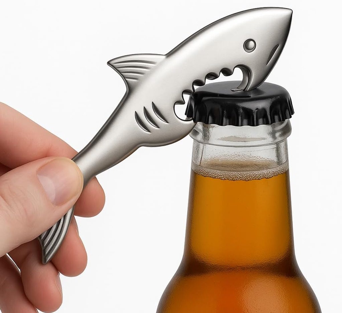 Sleutelhanger met flesopener - robuust metaal - uniek design - perfect voor bargebruik - SnelShoppen