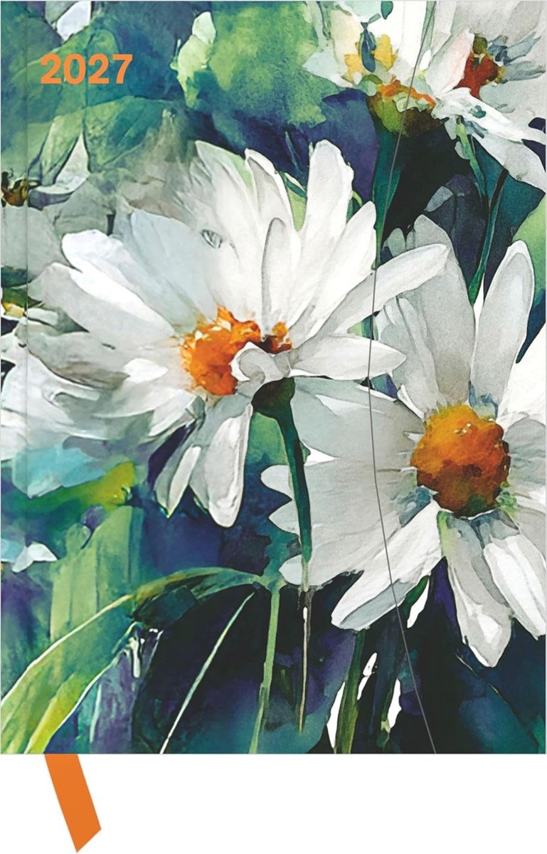 SnelShoppen - Dark Flowers 2027 Buchkalender 16x22 cm - Elegant Wochenplaner met Magnetverschluss, Leseband, Internationale Feiertagen voor Natuur- &