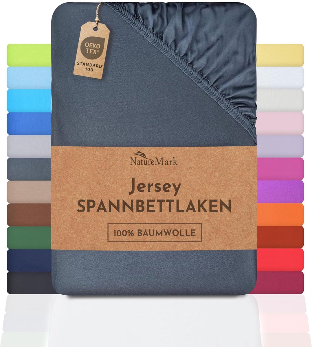 SnelShoppen - Jersey Hoeslaken 200x220 cm, 100% Katoen, Geschikt voor Matrassen tot 25 cm, Veel Kleurkeuzes, Oeko-Tex Standaard 100, Perfecte Pasvorm