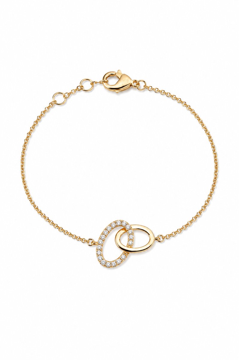 CHIVAL Embrace Armband Dames - 18K Verguld Goud - Verstelbare Schakelarmband - Goudkleurige Armband - Cadeau voor Vrouw