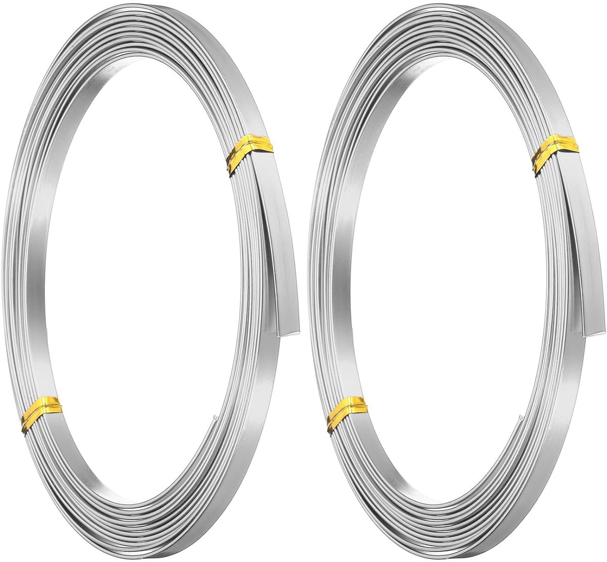 18 gauge 5 mm brede platte aluminium draad, 2 rollen buigbare platte rand gezichtsmaskers zachte ambachtelijke draad voor hars lunette frame draadwikkeling ambachtelijke maken, zilver