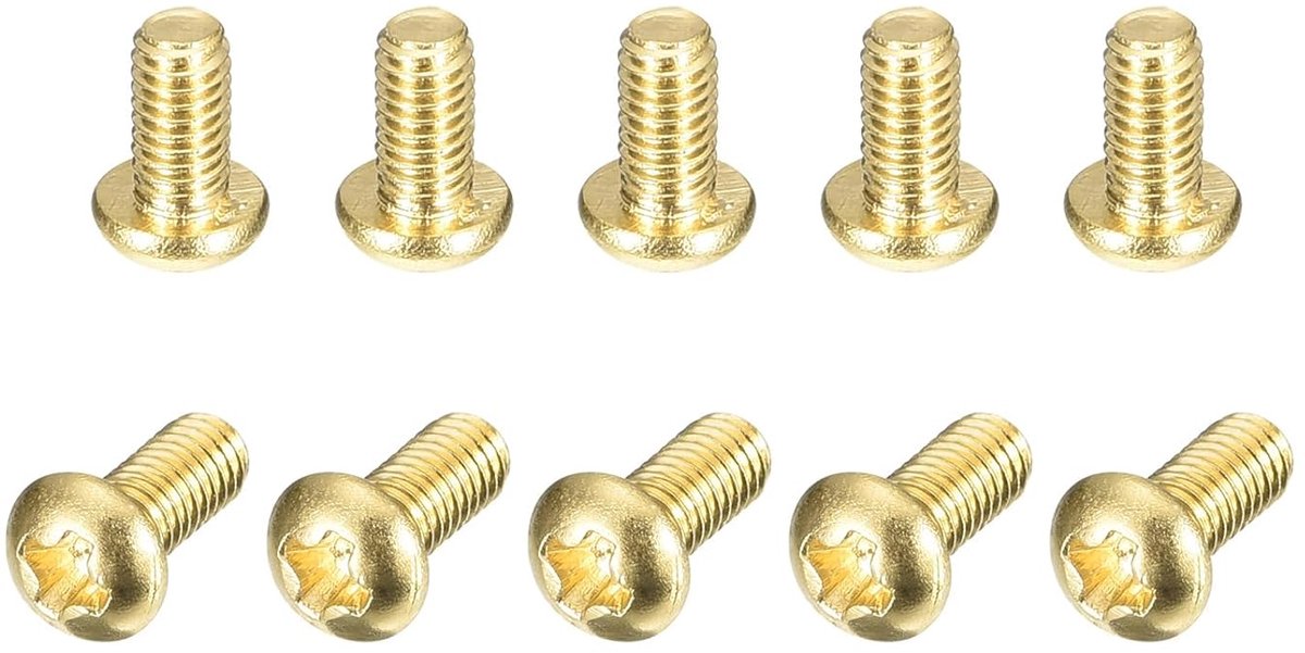 Machineschroeven van messing, M3 x 5 mm, kruiskop, Phillips, bevestigingsschroeven voor meubels, kantooruitrusting, elektronica, 60 stuks
