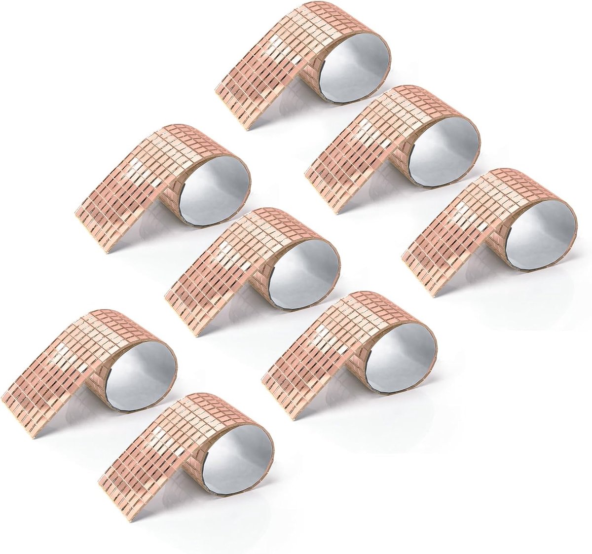 3776 stuks Zelfklevende Spiegeltegels, Vierkante Spiegelstickers Mozaïektegels, Glas DIY Handwerk Decoratie, Discobal Tegels (Roségoud)