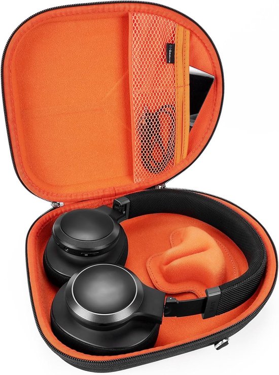 Shield koptelefoonhoes compatibel met JBL TUNE 770NC/760NC/750NC/720BT, Live 770NC - Vervangende harde schaal reisetui met kabelopslag (Zwart) — afbeelding 2