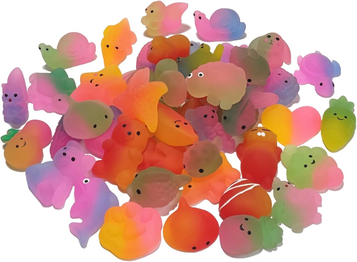 Squishy 30 stuks (willekeurige levering) met kleurverloop, gecomprimeerd sensorisch speelgoed, verjaardagscadeaus voor kinderen, klasprijzen, feestgunst
