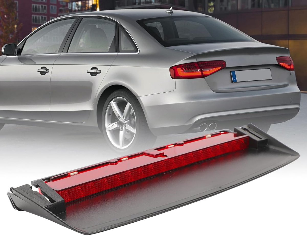 Derde remlicht voor A4 S4 Limousine Van 2008-2015 | rood glas, hoog gecentreerd, vervanging voor parkeerlicht, 8K5945097 8K5945097A