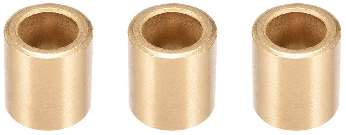 sourcing map Lagerhuls 12 mm boring x 18 mm buitendiameter x 20 mm lengte zelfsmerende bussen van gesinterd brons 3 stuks.