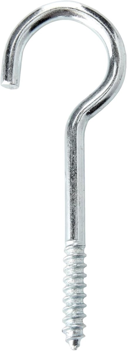 Hardware BH01681 60 mm BZP stalen schroefhaken (verpakking à 20), wit, stuks