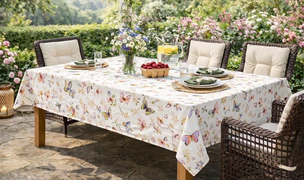 serie vlinders op de Bloemenweide in crème met delicate pasteltinten een sieraad in elke ruimte